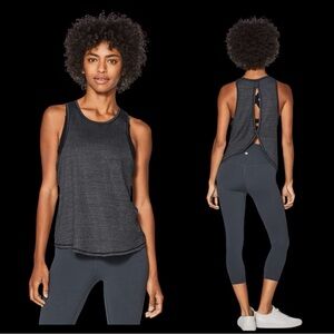 Lululemon Twist & Reach Tank Heathered Black Sz 6